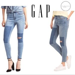 𝅺GAP 1969 Patchwork True Skinny Super High Rise Jeans Size 29 Regular
